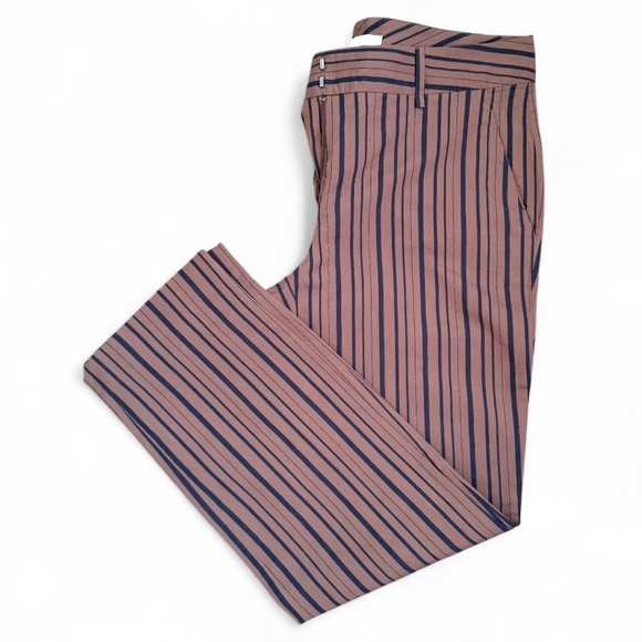 Les Copains Cropped Trousers Pants Brown Striped - EU 44 - Picture 9 of 10